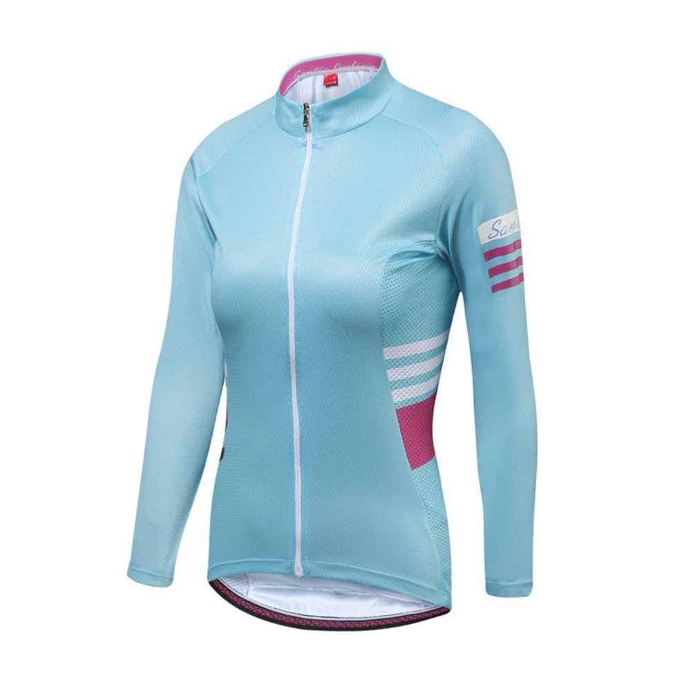 Cycling Jersey Women's Long Sleeve Tops Bike Shirts Bicycle Jacket with Pockets